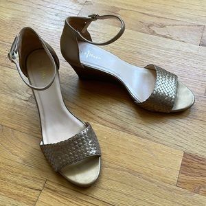 Cole Haan gold wedge sandals